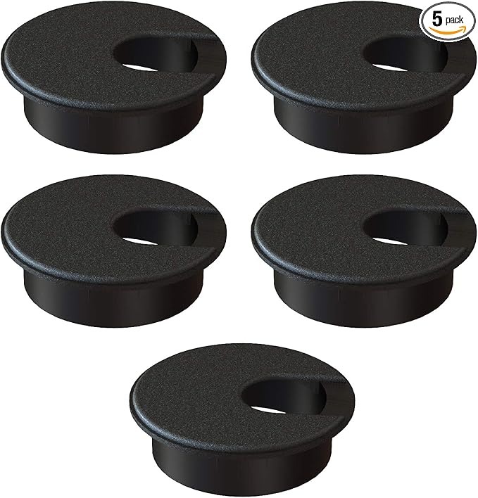 MAHDPRO Desk Grommet White 2 Inch (50 mm) Pack of 5-ABS Plastic Desk Cord Hole Cover to Arrange Cables & Wires Through Computer Table/Countertops