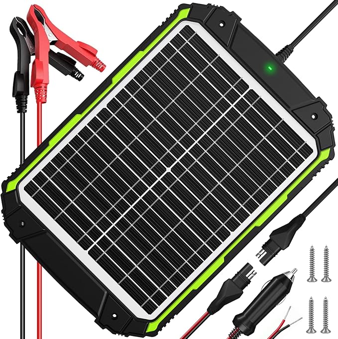 Sun Energise 25W 12V Solar Powered Battery Charger & Maintainer, Built-in Smart MPPT Charge Controller, Waterproof 25 Watt 12 Volt Solar Panel Trickle Charging Kits for Car Auto Boat RV Marine Trailer