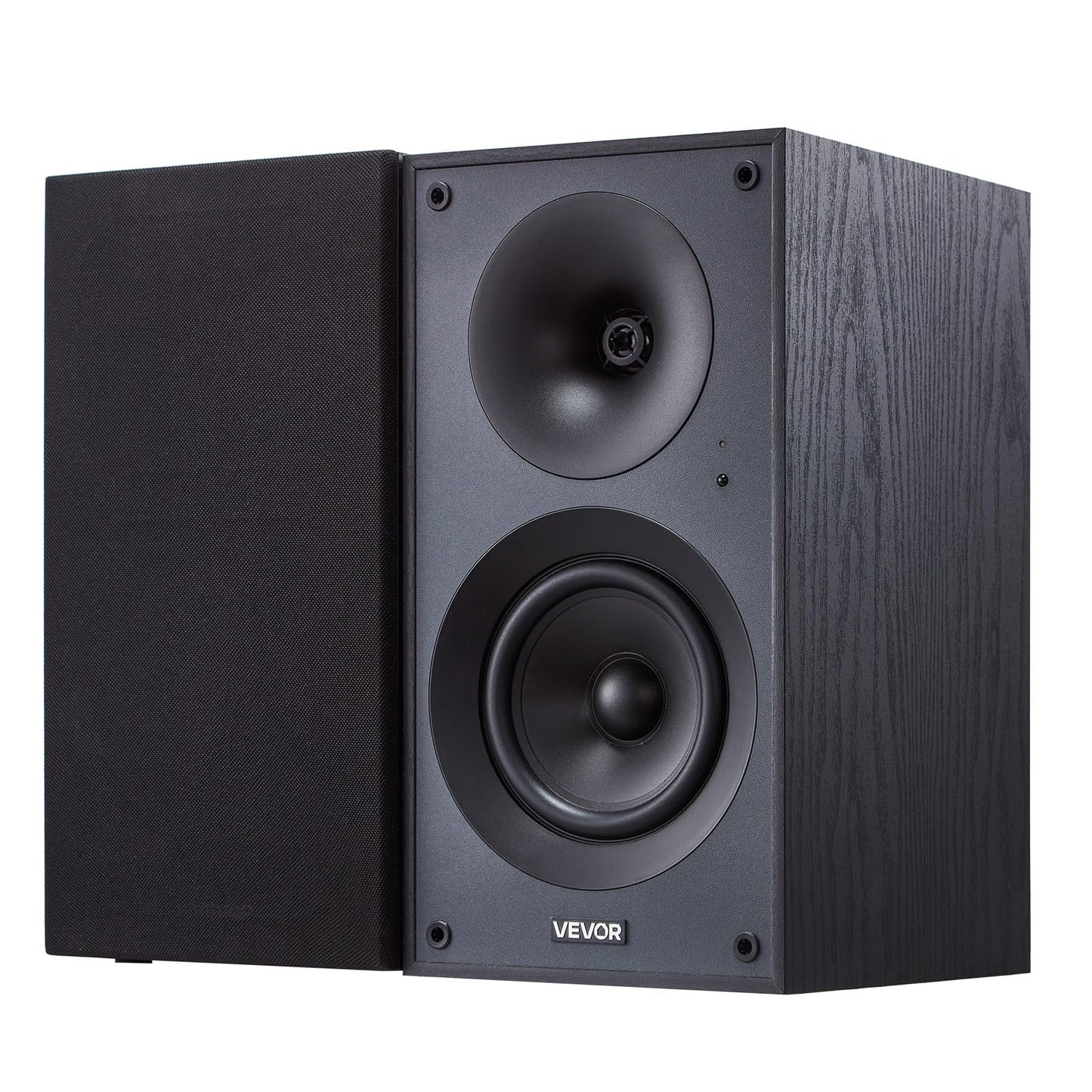 VEVOR Powered Bookshelf Speakers, 25W x 2, Active Studio Monitor Speaker with 5.25 Inch Woofer, Bluetooth/RCA/Coaxial/Optical/USB/Subwoofer Connection, Wooden Enclosure, for Record Player Turntable PC