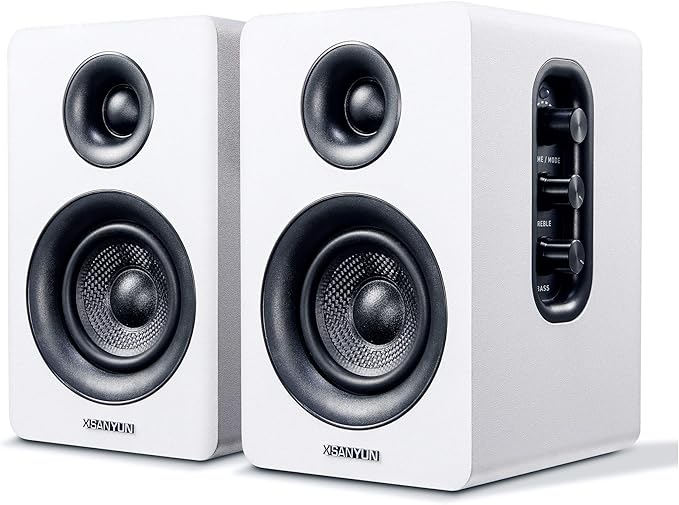 Sanyun SW208 3" Active Bluetooth 5.0 Bookshelf Speakers, Built-in 24bit DAC
