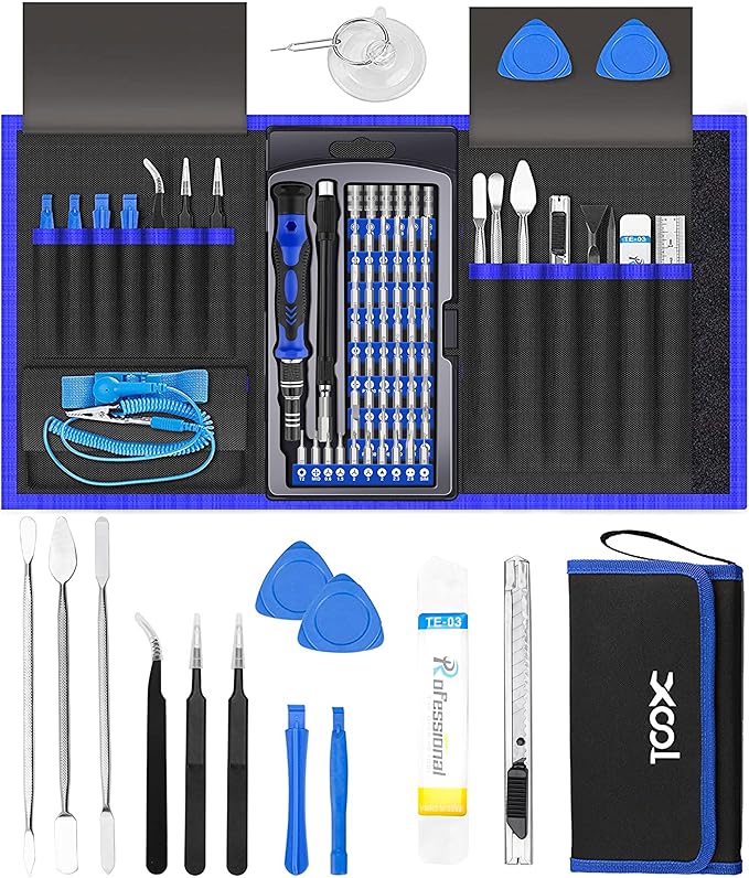XOOL 78-Piece Ratchet Wrench & Screwdriver Tool Set with Metric 1/4" Sockets 4–12mm, Magnetic Precision & Standard Bits for Electronics, Home Repair & DIY