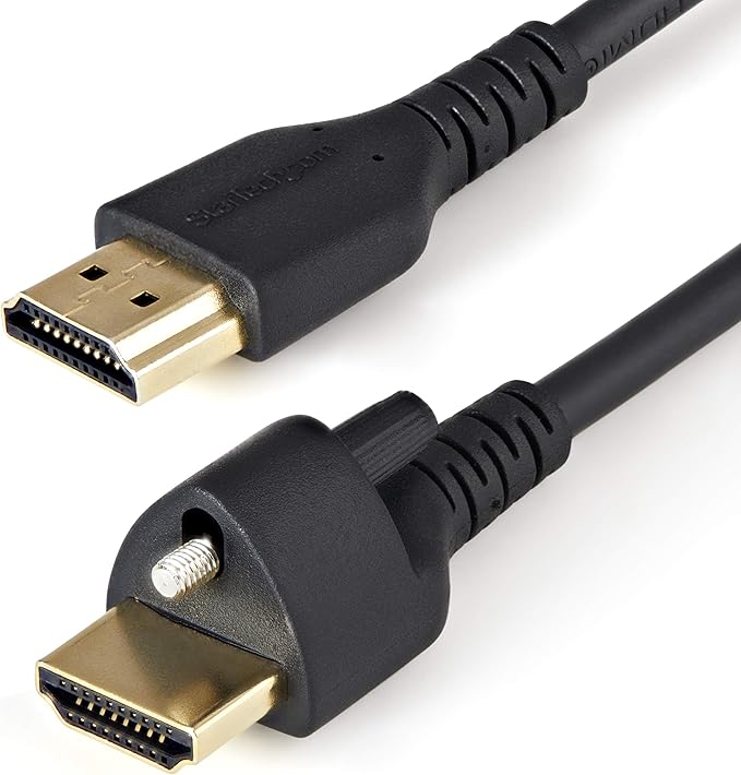 StarTech 6ft HDMI 2.0 Cable with Locking Screw, 4K 60Hz, HDR, Male to Male