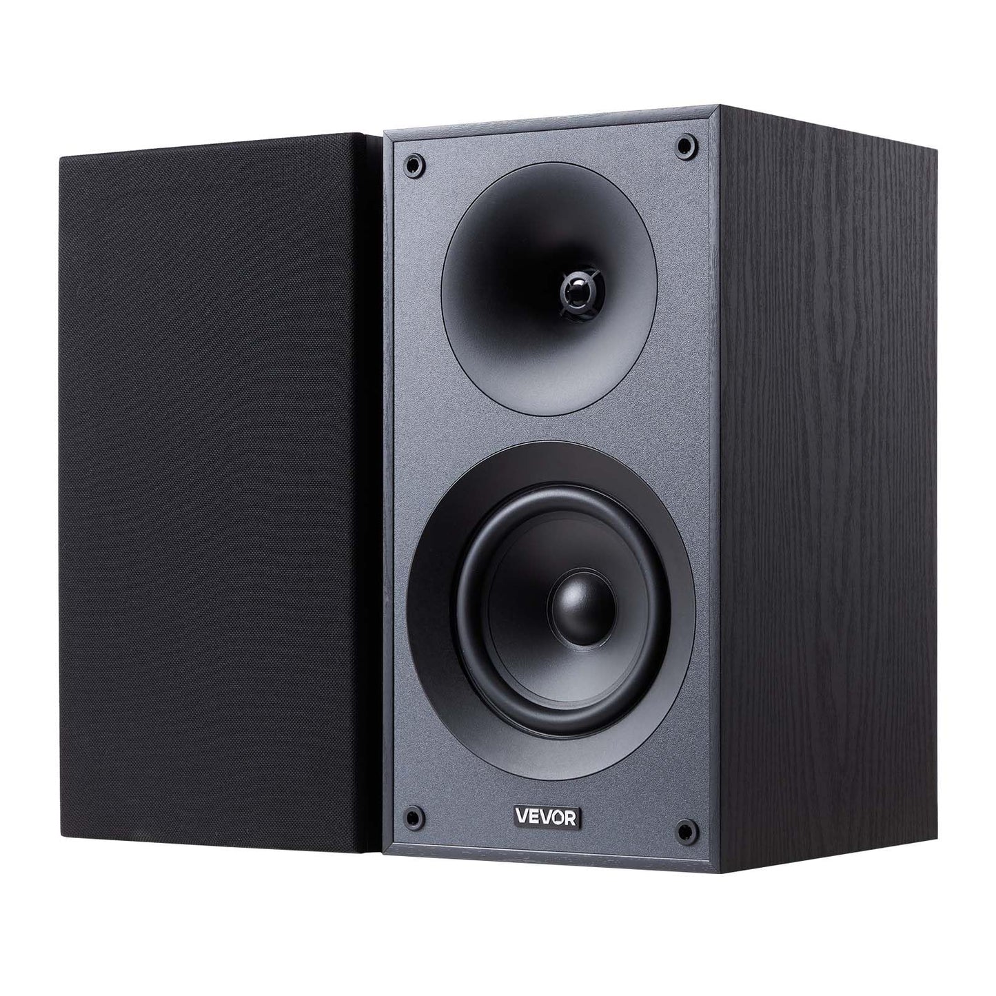 VEVOR Passive Bookshelf Speaker, 300W, Book Shelf Stereo Speakers with 5.25-Inch Woofer and 1-Inch Tweeter, Detachable Grille, 65Hz-20KHz Frequency Response, Wooden Enclosure,for Home Theater (1 Pair)