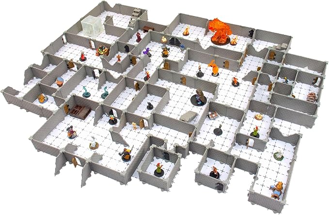 Dirt Cheap Dungeons Knight Dungeon Set - 460pc Mega Dungeon & Castle Kit - 36ft of Linear Walls for 1" Grid TTRPG - D&D, Pathfinder, Daggerheart