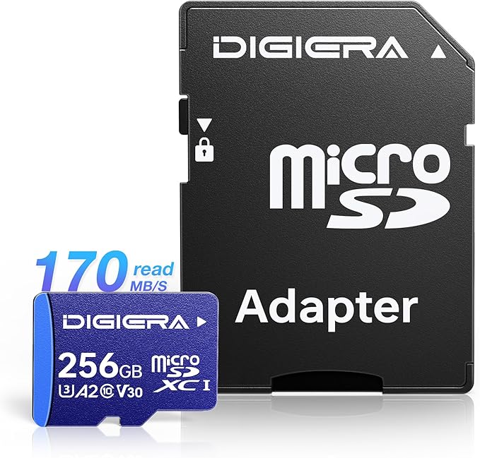 DIGIERA 128GB CT100 microSDXC UHS-I Memory Card with Adapter - up to 100MB/s, C10, U3, V30, 4K UHD, A2, Micro SD Card for Smartphones, Tablets, Cameras, Gaming Consoles
