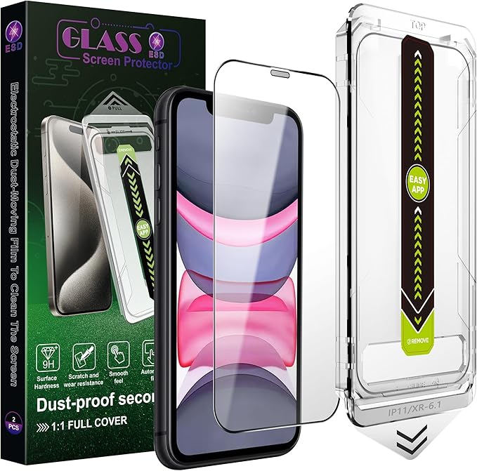 SY SHANGYAN 2 Pack Ultra HD Clear Screen Protector for iPhone 15 Pro (6.1-Inch),9H Tempered Glass,Full Coverage,Anti-Fingerprint,Auto Dust Removal,Bubble-Free,Easy Installation