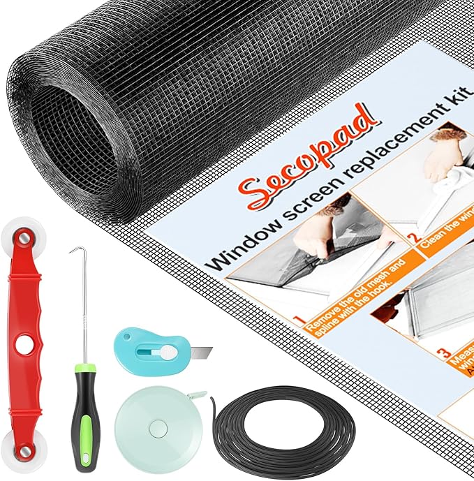 Secopad Window Screen and Screen Door Mesh Repair Kit