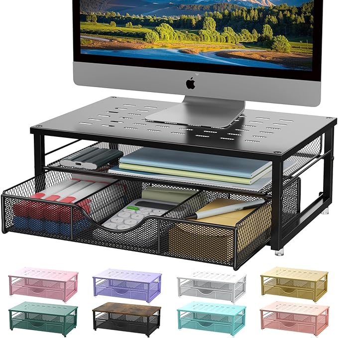 gianotter Computer Monitor Stand Riser with Drawer
