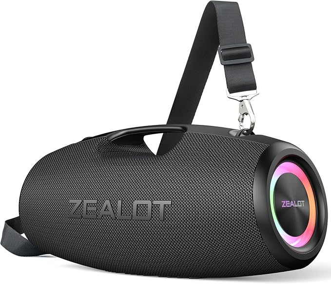 ZEALOT S78 Bluetooth Speaker Waterproof 150W Peak, Portable Outdoor Speaker with Subwoofer, IP67 Waterproof, EQ, USB, TF, BT 5.3, 24000mAH, LED Light, for Camping Beach Party (Blue)