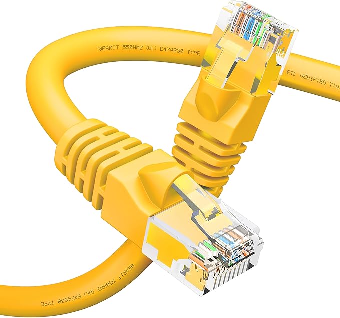 GEARit Cat6 Patch Cables 25 ft Black (1 Pack) - Cat6 Ethernet Cable 25 ft Black/Ethernet Cable, 10Gbps 24AWG Pure Copper, Snagless RJ45 for Router, Switch, PC, PS5, Server