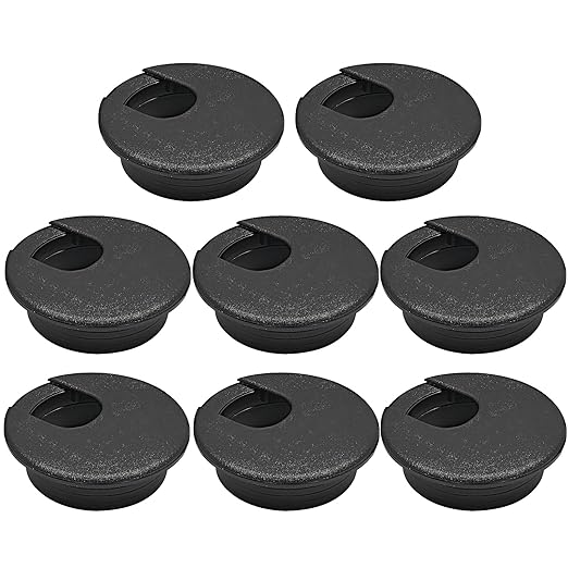 BOPOREAE Desk Grommet 1-3/8" (35 mm), Desk Cord Hole Cover, Cable Grommet ABS Plastic, Desk Hole Grommet for Office and Home Table Cable, Detachable Cable Cord Organizer (Light Grey 8 Pcs)
