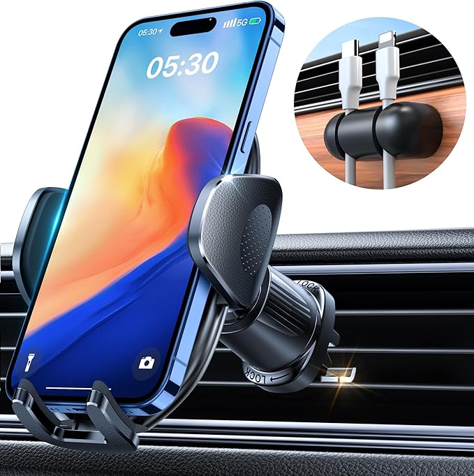 YRU [2026 Upgraded Military-Grade Metal Hook Phone Holders for Your Car