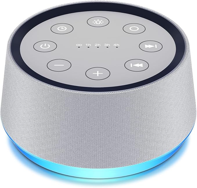 White Noise Alarm Clock Sound Machine for Bedroom Small Brown Noise Machine with 30 Soothing Sound Plug in Bedside Clock with NightLight Battery Backup 15 Wake up Sound Clock for Kids Heavy Sleeper