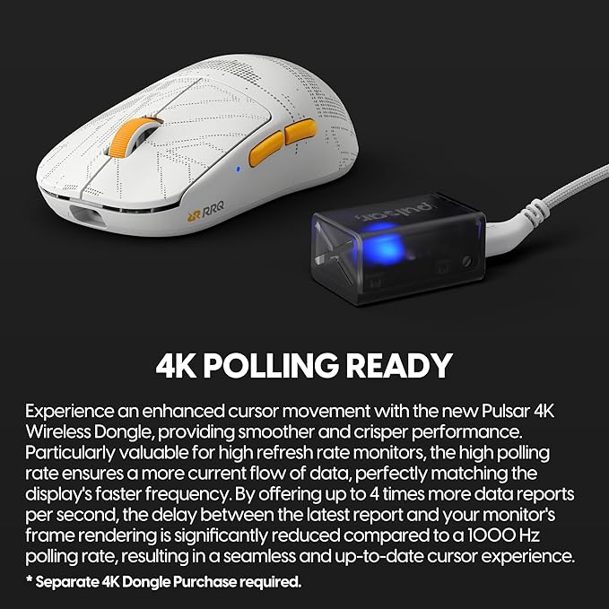 Pulsar x RRQ X2H Wireless Gaming Mouse, Limited Color Edition, Ultra Lightweight 1.90 oz (54 g), Symmetrical, Optical Switch, 26000 DPI, PAW3395 Sensor (Medium, RRQ Edition)
