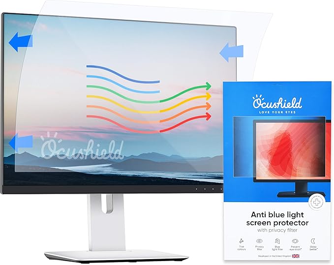 Ocushield 12.1” (16:10) Premium Anti Blue Light Screen Protector with Privacy Filter for Laptop - Blue Light Blocking for Eyes - Anti-Glare Film (261 x 164 mm)