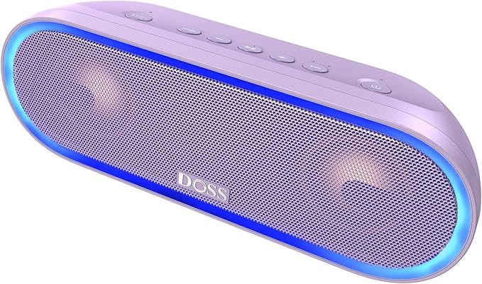DOSS SoundBox Pro+ P300 Bluetooth Speaker, 40W Stereo Sound, Extra Bass,20H Playtime, Wireless Stereo Pairing, Beat-Driven Lights for Party, IPX6 Waterproof for Garden, Camping, Beach
