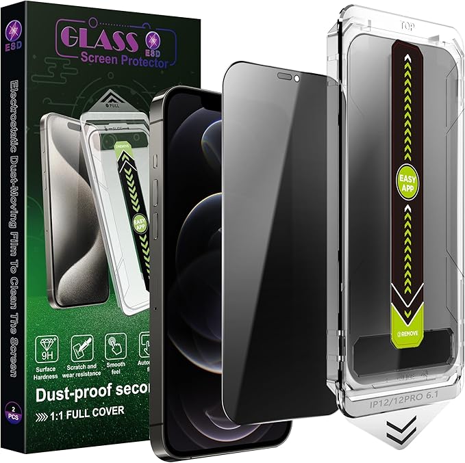 SY SHANGYAN 2 Pack Anti-Spy Privacy Screen Protector for iPhone 11 Pro Max/XS Max(6.5-Inch),9H Tempered Glass,Full Coverage,Anti-Fingerprint,Auto Dust Removal,Bubble-Free,Easy Installation