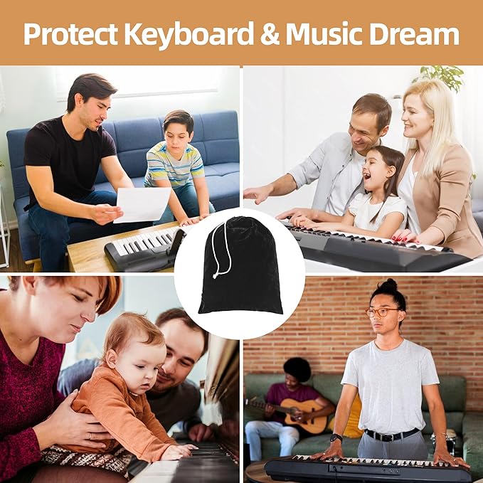 Grand Piano Keyboard Dust Cover, Music Stretchy Dirt Proof Keyboard Cover With Durable Elastic & Cord Lock Must Have Piano Accessories
