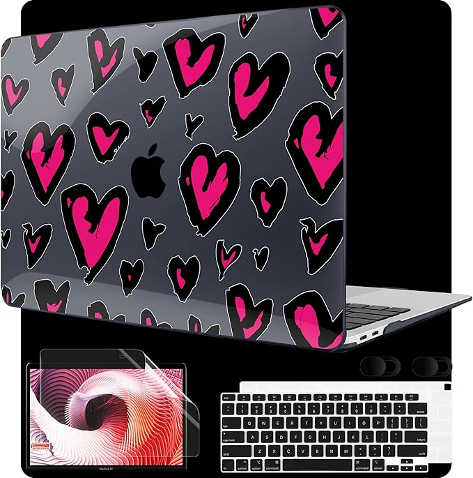MEEgoodo for MacBook Air 13 inch Case 2021 2020 2019 2018 Released A2337 M1 A2179 A1932 with Touch ID, Plastic Hard Shell & Keyboard Cover Compatible with MacBook Air Case 13.3