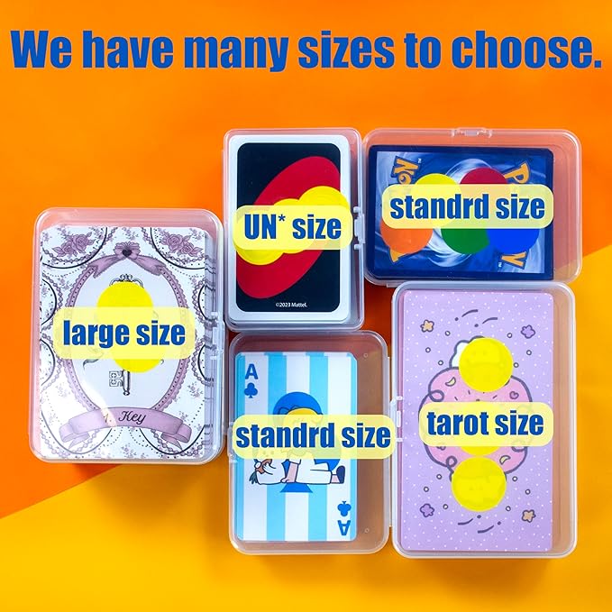 JINUPHION 4 Pcs Playing Card Case, for Go Fish/Old Maid/Oracle Card/Other Larger Than Standard Size Cards, Plastic Clear Card Deck Box Storage, 4 1/2" × 3 1/4" × 1 1/8" (NO Cards)