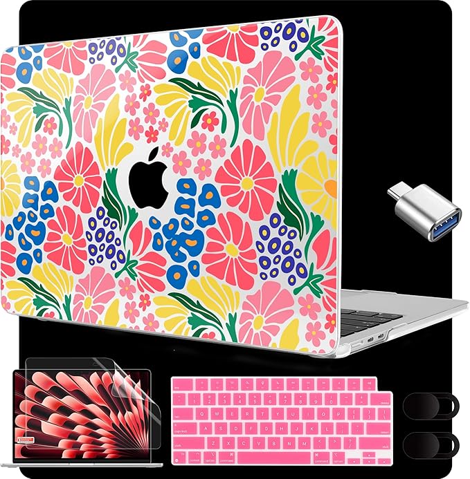 MEEgoodo for M5/M4/M3/M2 MacBook Air 15 inch Case 2026 2025 2024 2023, Case Fit Model (A3448/A3241/A3114/A2941) for MacBook Air 15.3 inch
