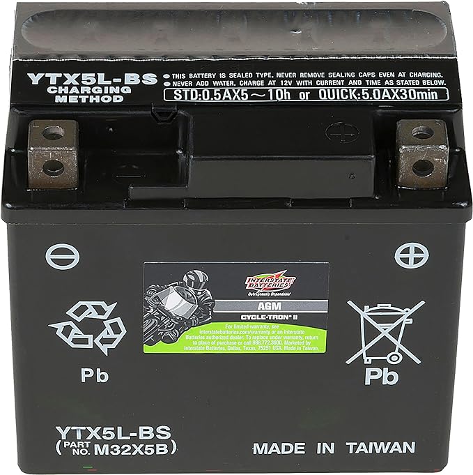 Interstate Batteries YTX20H-BS Powersports Battery 12V 18Ah 310CCA AGM