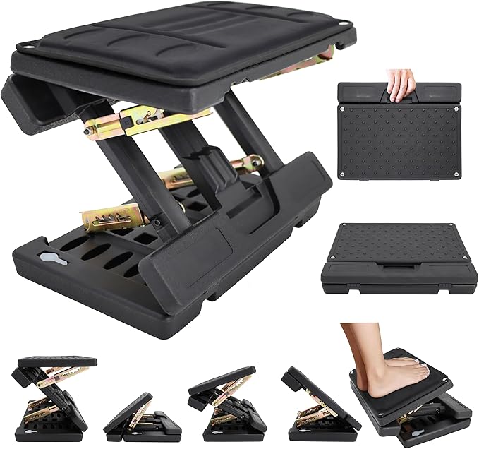 Kalnweis Adjustable Under Desk Foot Rest & Leg Rest Massage Office Footrest