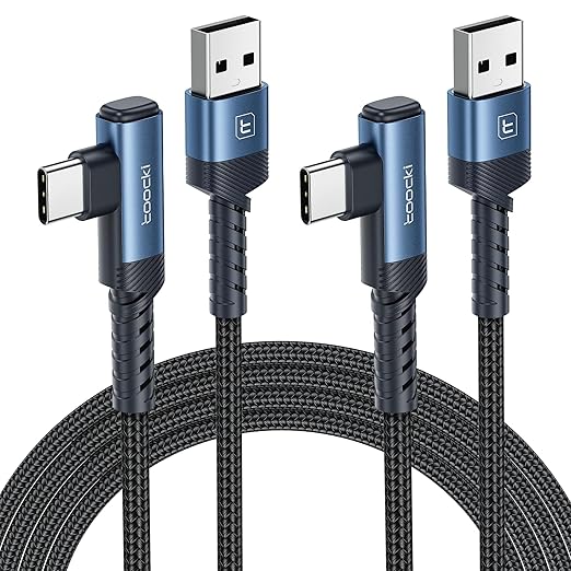 toocki USB C Cable Right Angle, 2-Pack 3.3ft USB A to USB C Charger Cable
