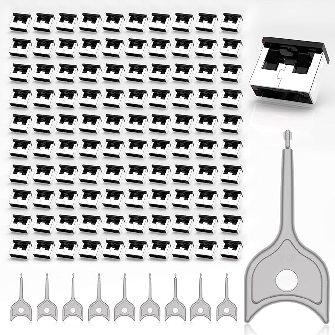 24PCS USB Metal Port Lock Blocker with 2 Keys - Secure USB-A Port Protector for PC/Laptop, Anti-Theft Data Security Lock, Dust & Moisture Proof Cover, Removable Type-A Connector Black