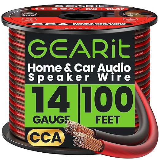 GEARit 14 Gauge Speaker Wire 500FT,14/2 Speaker Cable for Home & Car Audio
