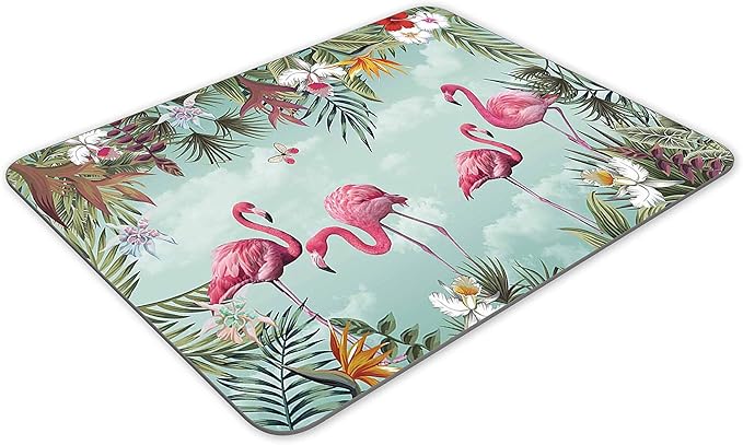 Tropical Leaves and Flamingo Gaming Mouse Pad, Rectangle Mouse Pad Size(9.84"x7.87")