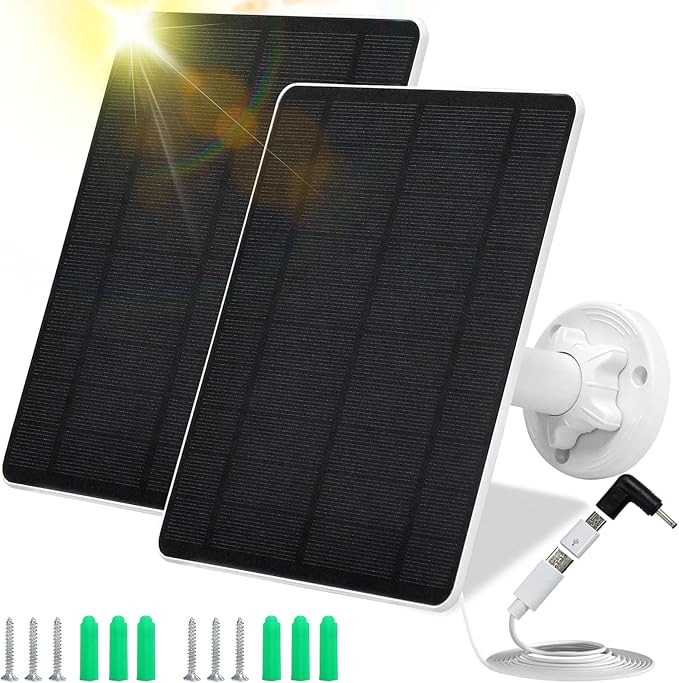 Solar Panel for Security Camera,5W USB Solar Panel for Cameras DC 5V