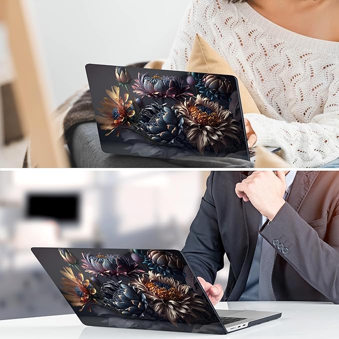 TWOLSKOO for M4 MacBook Air 13.6 inch Case 2025-2022 Release M4 A3240 M3 A3113 M2 A2681, Plastic Hard Shell & Screen Protector & Keyboard Cover & Trackpad Film, Blossom Floral