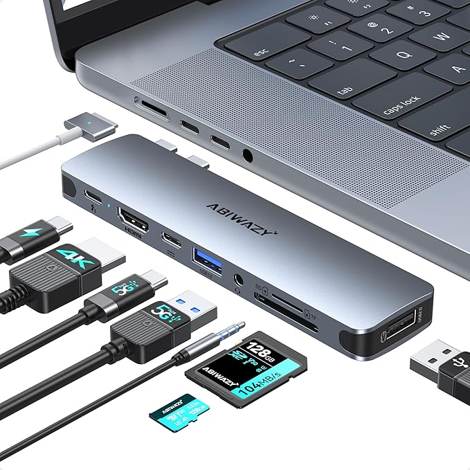 USB C Adapter HDMI USB Multiport Hub, 8 in 2 Accessories Mac