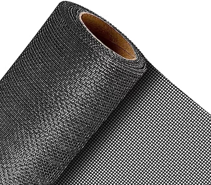 QWR Pet Proof Window Screen Replacement Kit, 48"x 360" Durable High Hardness Screen Mesh for Sliding Screen Door,Patio and Windows.(Rolled Package Without Tool Kit)