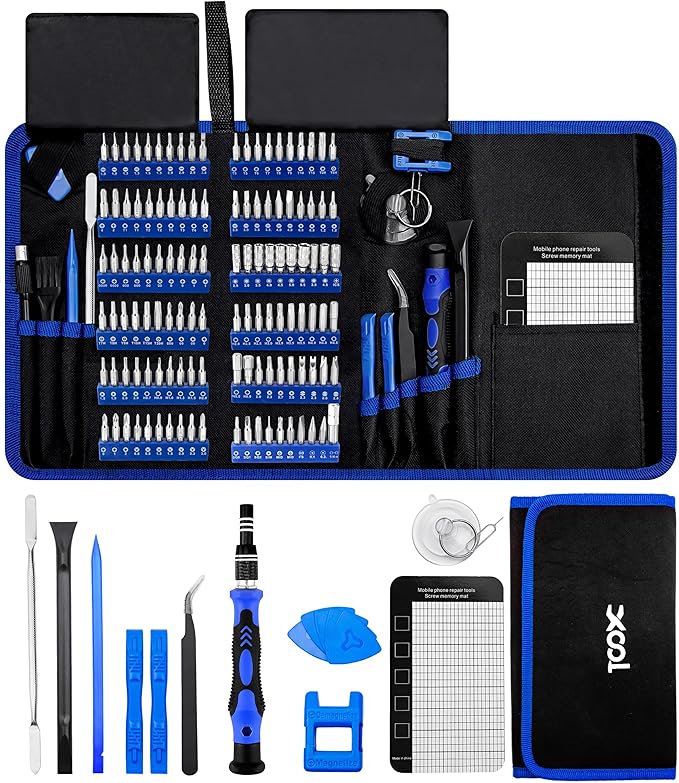 XOOL 62-in-1 Precision Screwdriver Kit, 58 Magnetic Bits, Flexible Shaft & Extension Rod, Electronics Repair Tool for Phone, Laptop, PC, Tablet, Game Console