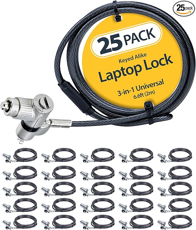 StarTech Universal Laptop Lock, 6.6ft, TAA, Cut-Resistant Cable (2m)