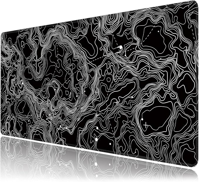 Japanese Sea Wave Large Mouse Pad,Gaming Keyboard Desk Pad,Extended Mouse Mat Non-Slip Rubber Base with Stitched Edges for Office Game Home XXL 35.4"x15.7"