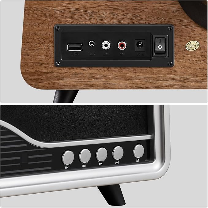 Vintage Gramophone Record Player,Italian Style Gramaphone Vintage Phonograph Nostalgic Record Player with Vinyl Record Player/Bluetooth 5.3/Remote Contro/USB/FM/AUX for Home Decoration