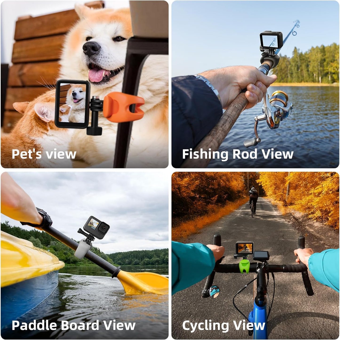 TELESIN Camera 360 Strap Mount Flexible Wrap Band Bike Motorcycle Handlebar Tube Roll Bar Stick Pole Ski Pole Mount for DJI Osmo Pocket 4, DJI Action/Osmo 360/Osmo Nano,Go Pro Hero,Akaso,Insta360