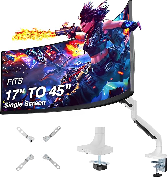 AVLT Single Monitor Arm Desk Mount for 17-45" Screens