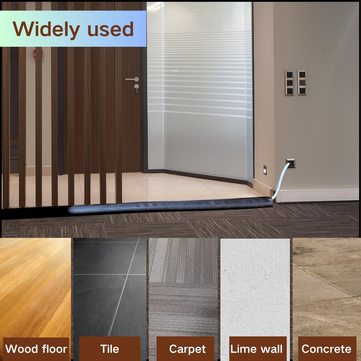 BEIEBIJOB Self Adhesive Floor Cord Cover, Cord Hider, 10ft, Yellowwood.