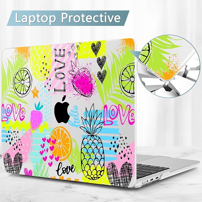 May Chen for MacBook Air 13.6 Inch Case 2025/2024/2023/2022 Release (Model A2681 A3113 A3240, M2 M3 M4 Chip) – Hard Shell Laptop Cover with Keyboard Cover & Screen Protector, Seamless Fruit