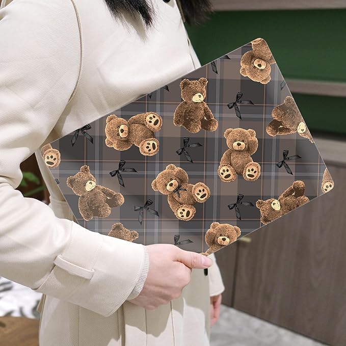 MEEgoodo Case for M4/M3/M2 MacBook Air 13.6 inch Case 2025 2024 2022, Fit Model A3240/A3113/A2681, Laptop Hard Shell with Keyboard Cover Compatible with MacBook Air 13 inch, Cute Little Bear