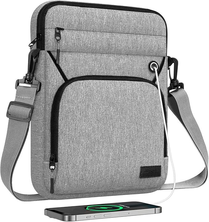 MoKo 15 Inch 360° Protective Laptop Sleeve Shoulder Bag with Earphone Port