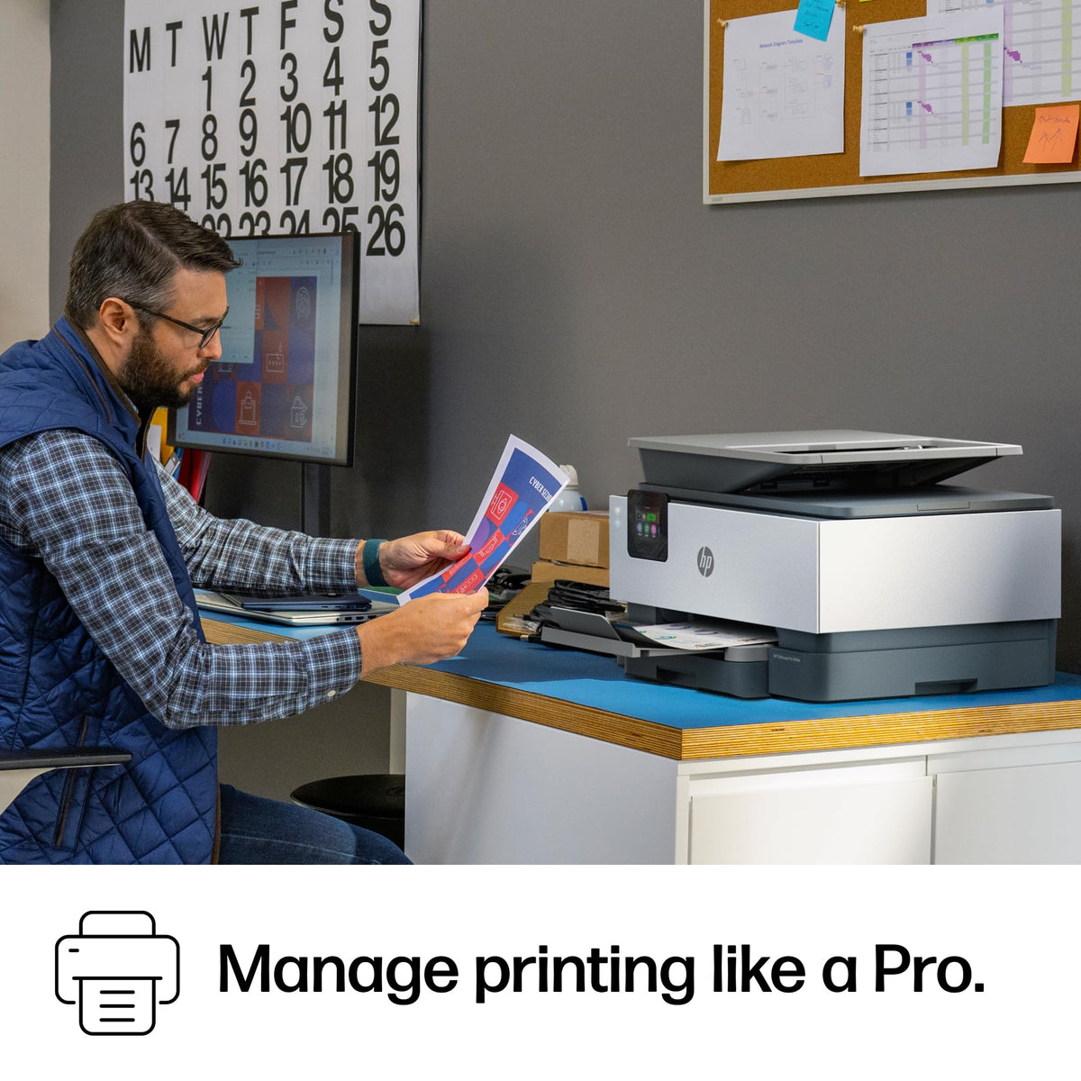 HP OfficeJet Pro 9125e Wireless All-in-One Color Inkjet Printer, Print, scan, copy, fax, ADF, Duplex printing best-for-office, 3 month Instant Ink trial included, AI-enabled (403X0A)