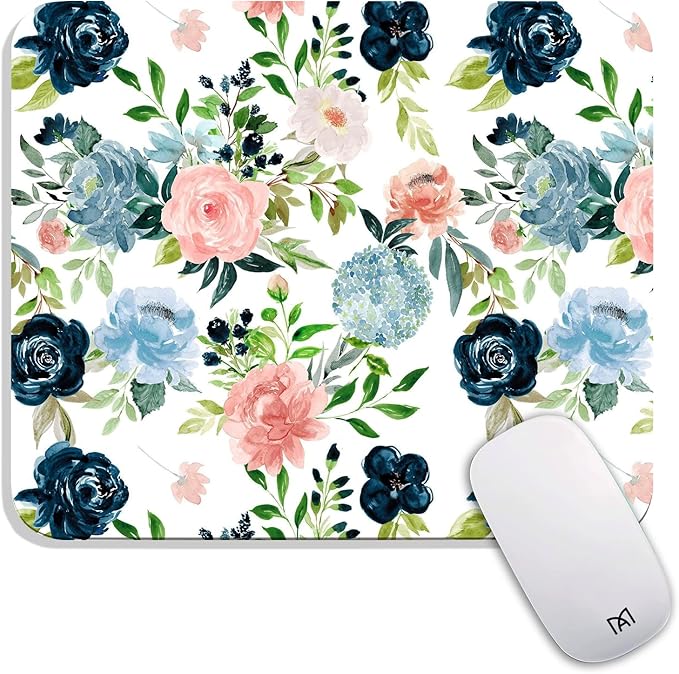 Armanza Square Mouse Pad Green Leaves, Personalized Premium-Textured Custom Mouse Mat Design, Washable Mousepad Cloth, Non-Slip Rubber Base Computer Mouse Pads for Wireless Mouse