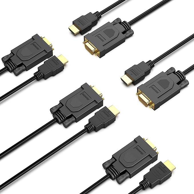 BENFEI HDMI to VGA 3 Feet Cable, Uni-Directional HDMI (Source) to VGA (Display) Cable (Male to Male) Compatible for Computer, Desktop, Laptop, PC, Monitor, Projector, HDTV, Raspberry Pi, Roku, Xbox