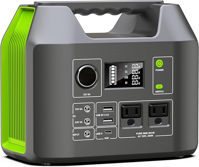 EnginStar 296Wh Portable Solar Generator, Pure Sine Wave Power Station