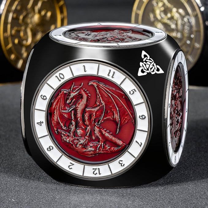 Roycevon 7 in 1 Unique Spinner DND Dice Set D&D, Metal D and D Dice with Gift Box, Dungeons Dragons Role Playing Dice